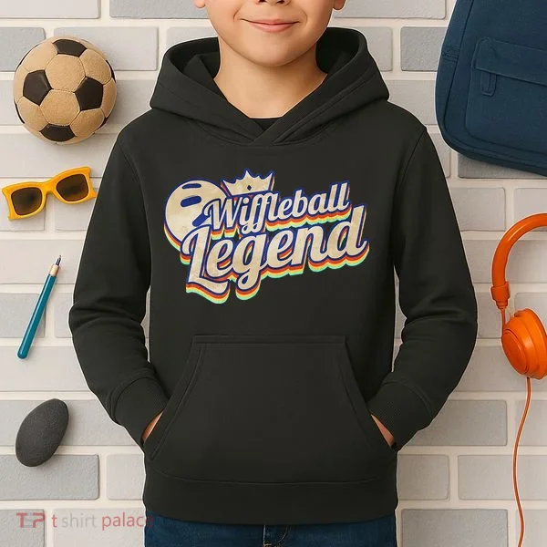 Wiffleball Legend Retro Kids Hoodie