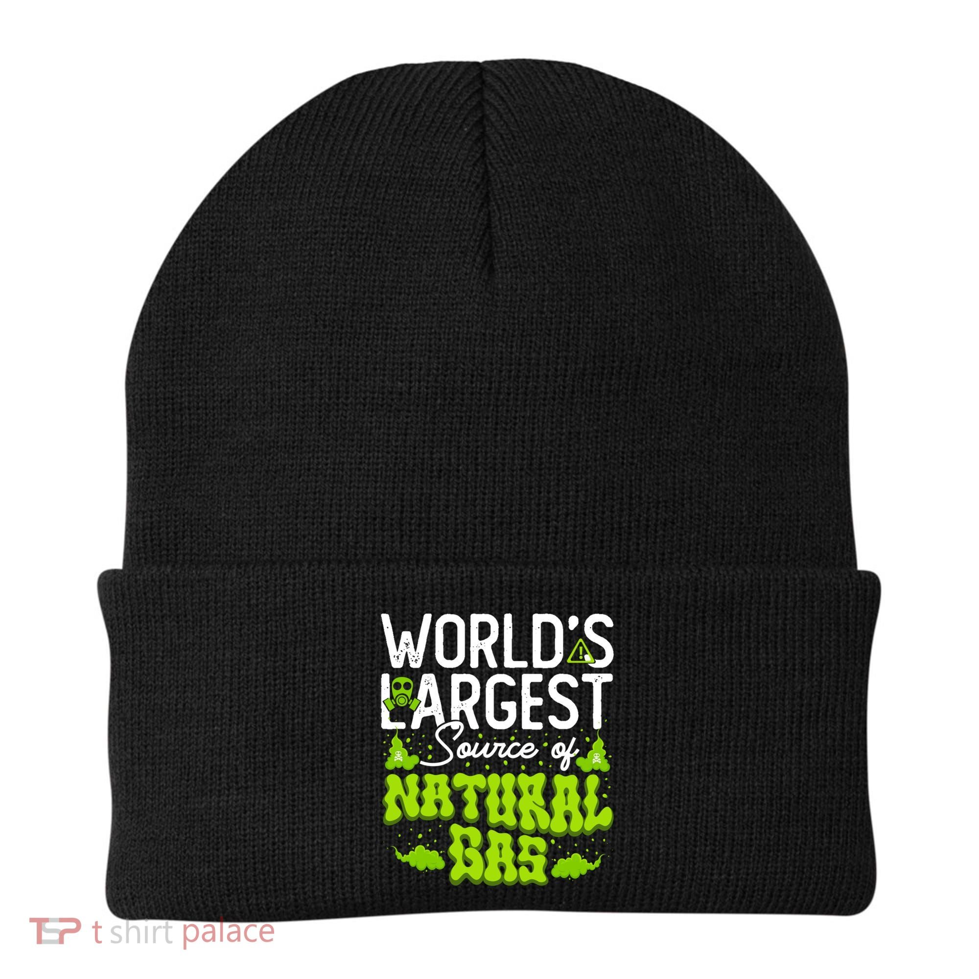 WorldS Largest Source Of Natural Gas Funny Fart Machine Gift Beanie