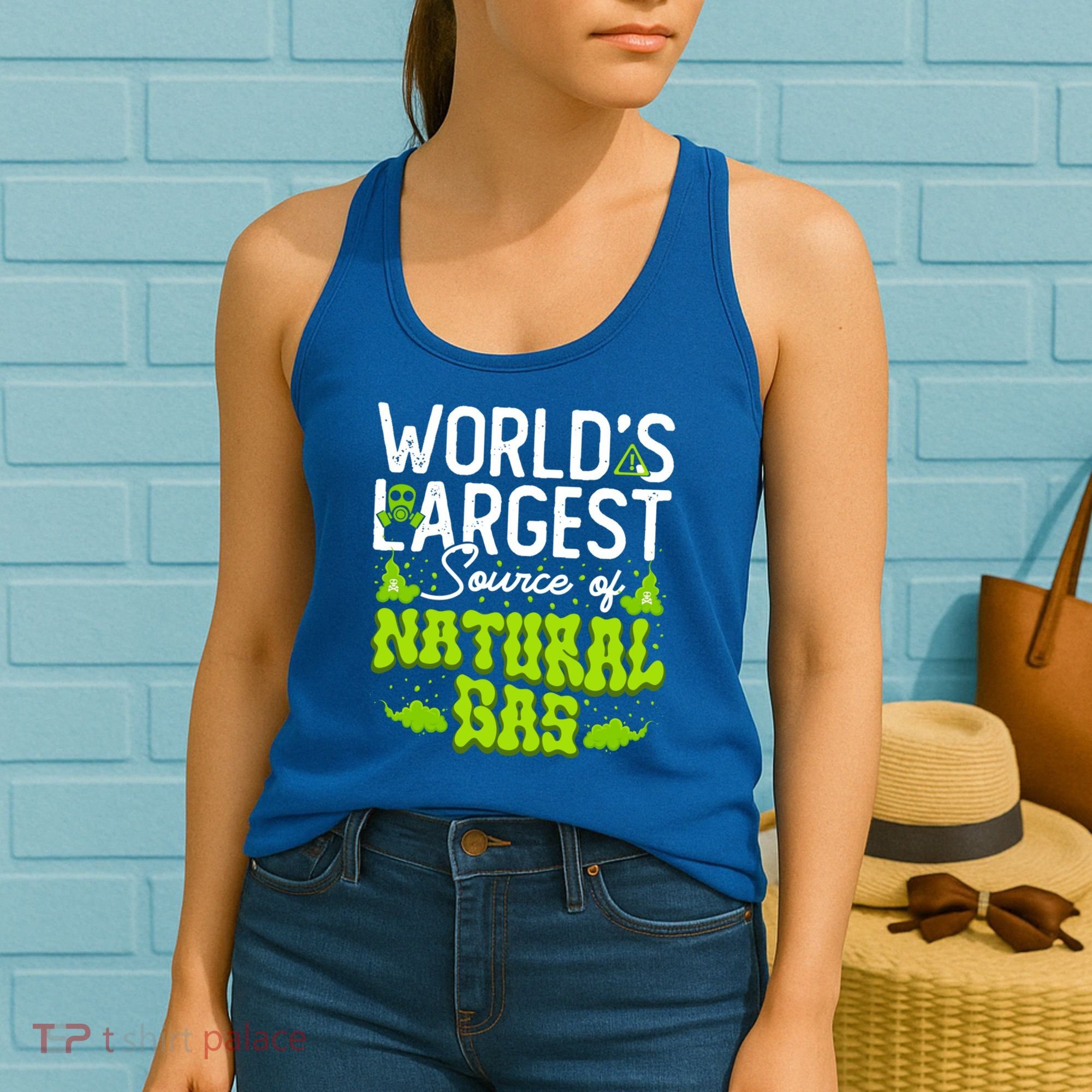 WorldS Largest Source Of Natural Gas Funny Fart Machine Gift Women's Tank Top