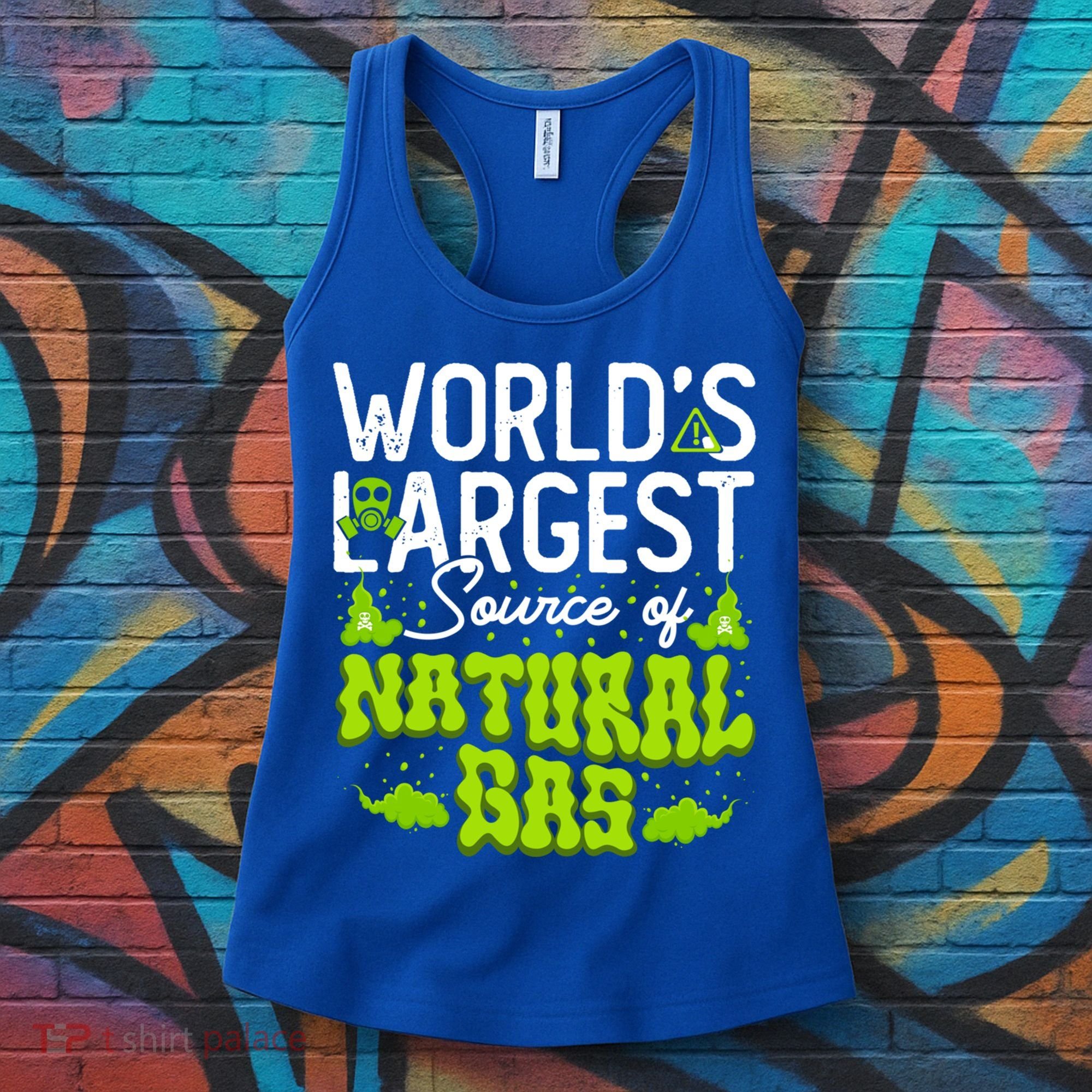 WorldS Largest Source Of Natural Gas Funny Fart Machine Gift Women's Tank Top