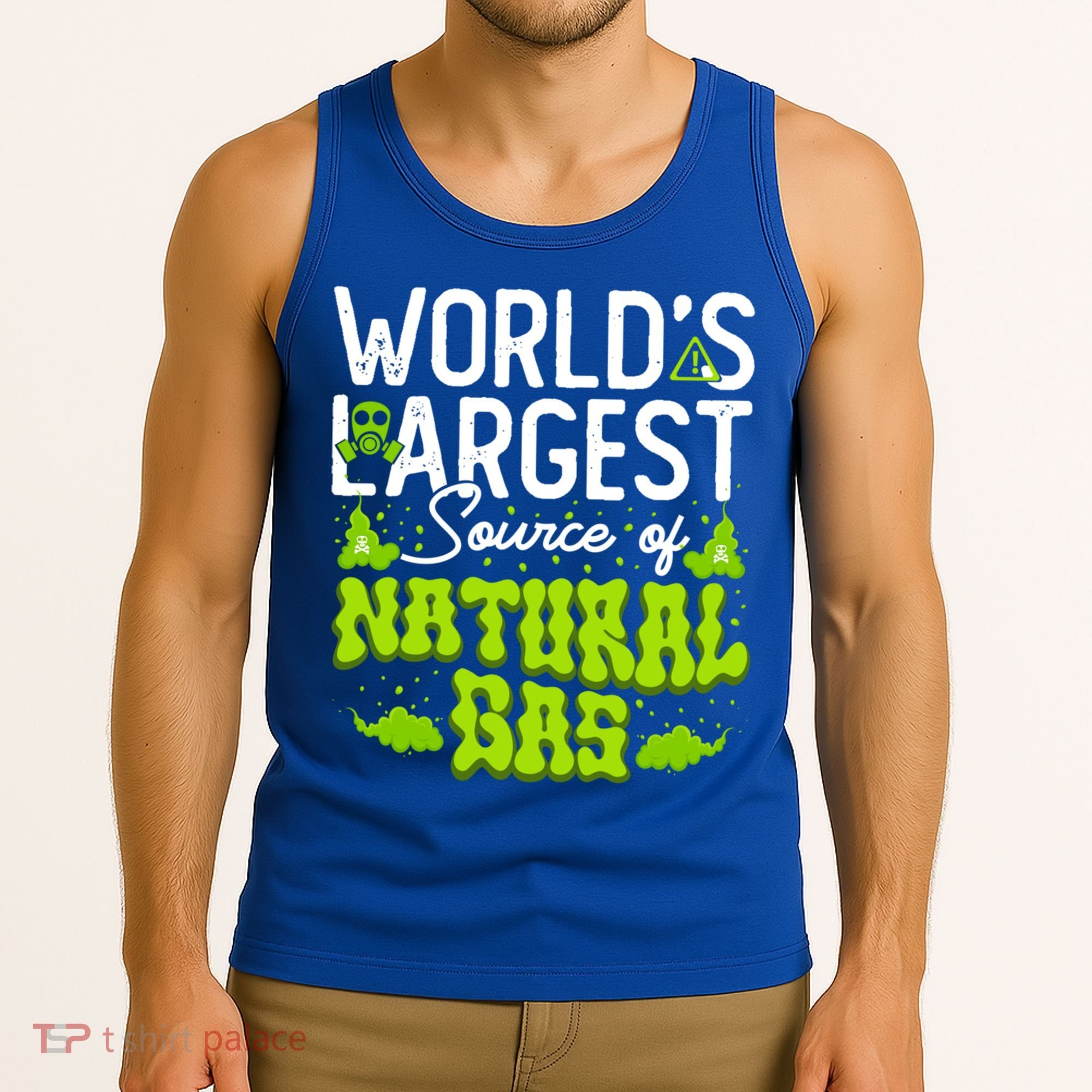 WorldS Largest Source Of Natural Gas Funny Fart Machine Gift Tank Top
