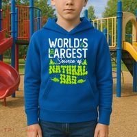 WorldS Largest Source Of Natural Gas Funny Fart Machine Gift Kids Hoodie thumb 2