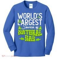WorldS Largest Source Of Natural Gas Funny Fart Machine Gift Kids Long Sleeve Shirt thumb 0