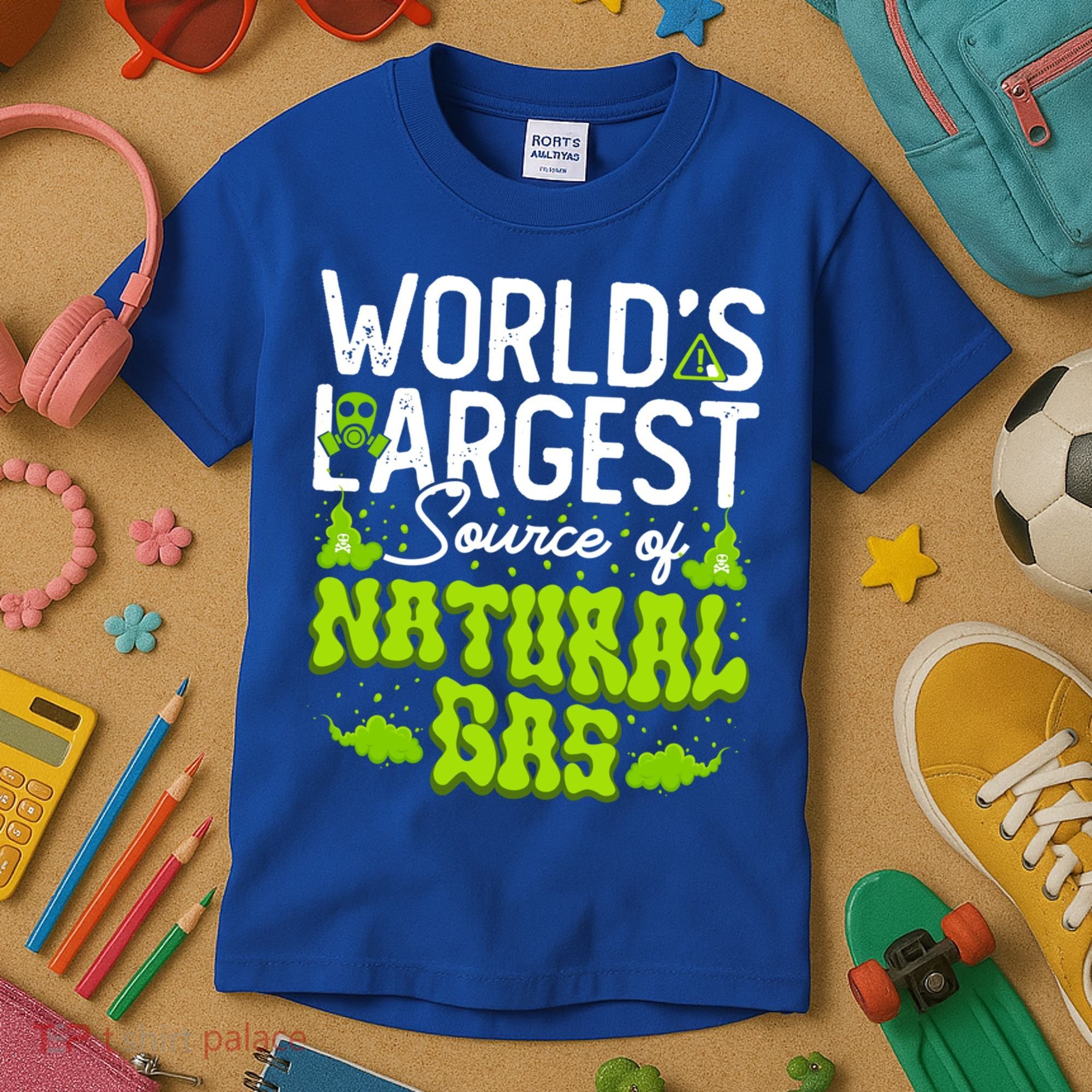 WorldS Largest Source Of Natural Gas Funny Fart Machine Gift Kids T-Shirt