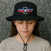 When Lightning Strikes Twice 45 47 Trump Reelection Bucket Hat thumb 3
