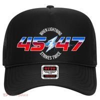 When Lightning Strikes Twice 45 47 Trump Reelection Hat thumb 0