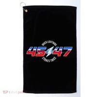 When Lightning Strikes Twice 45 47 Trump Reelection Golf Towel thumb 0