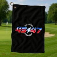 When Lightning Strikes Twice 45 47 Trump Reelection Golf Towel thumb 1