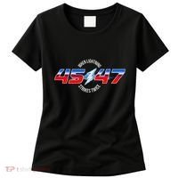 When Lightning Strikes Twice 45 47 Trump Reelection Women's T-Shirt thumb 0