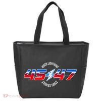 When Lightning Strikes Twice 45 47 Trump Reelection Tote Bag thumb 0