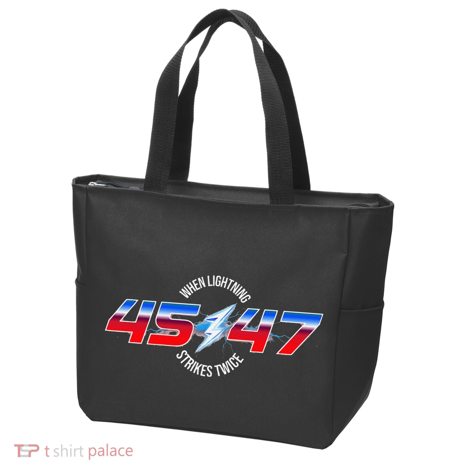 When Lightning Strikes Twice 45 47 Trump Reelection Tote Bag
