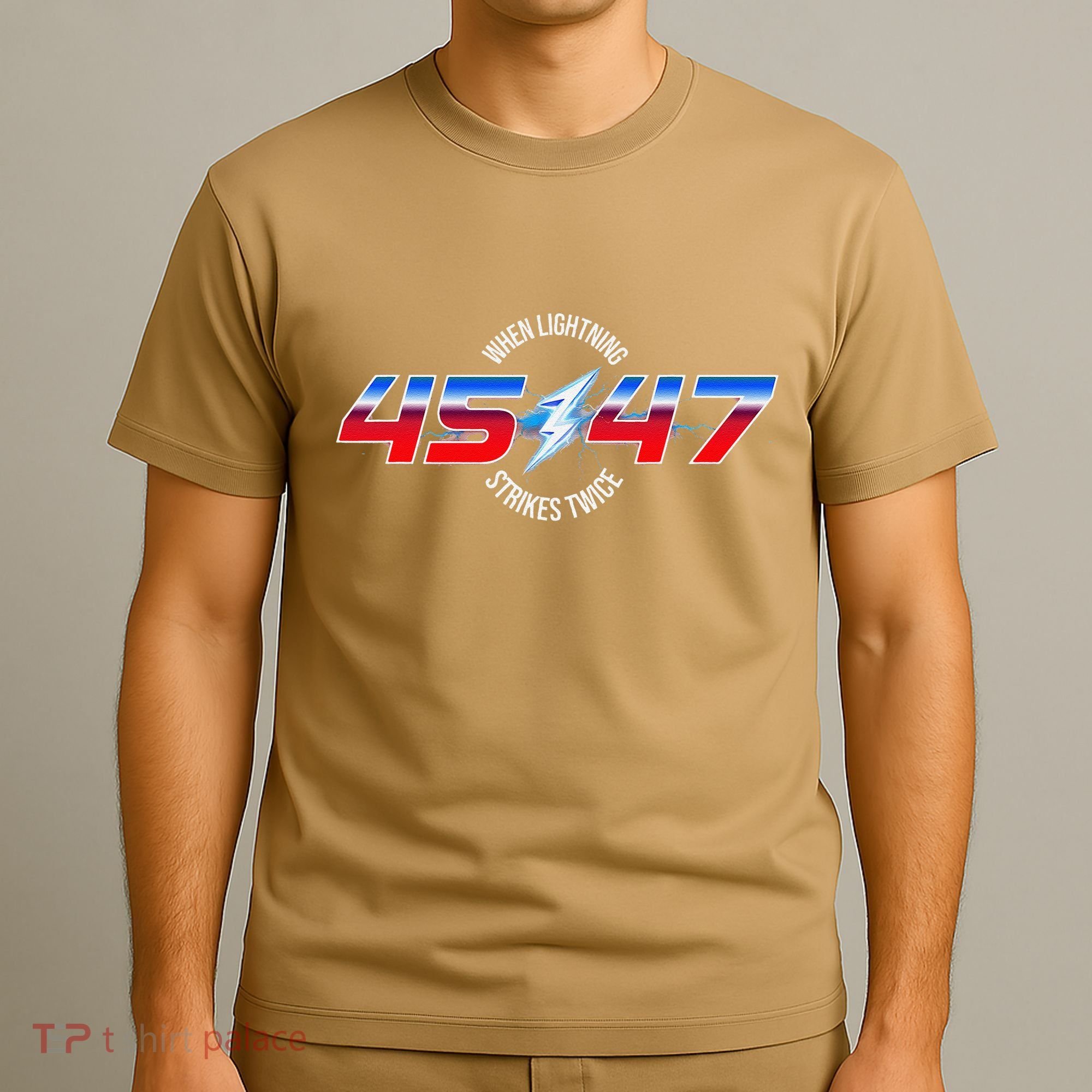 When Lightning Strikes Twice 45 47 Trump Reelection T-Shirt