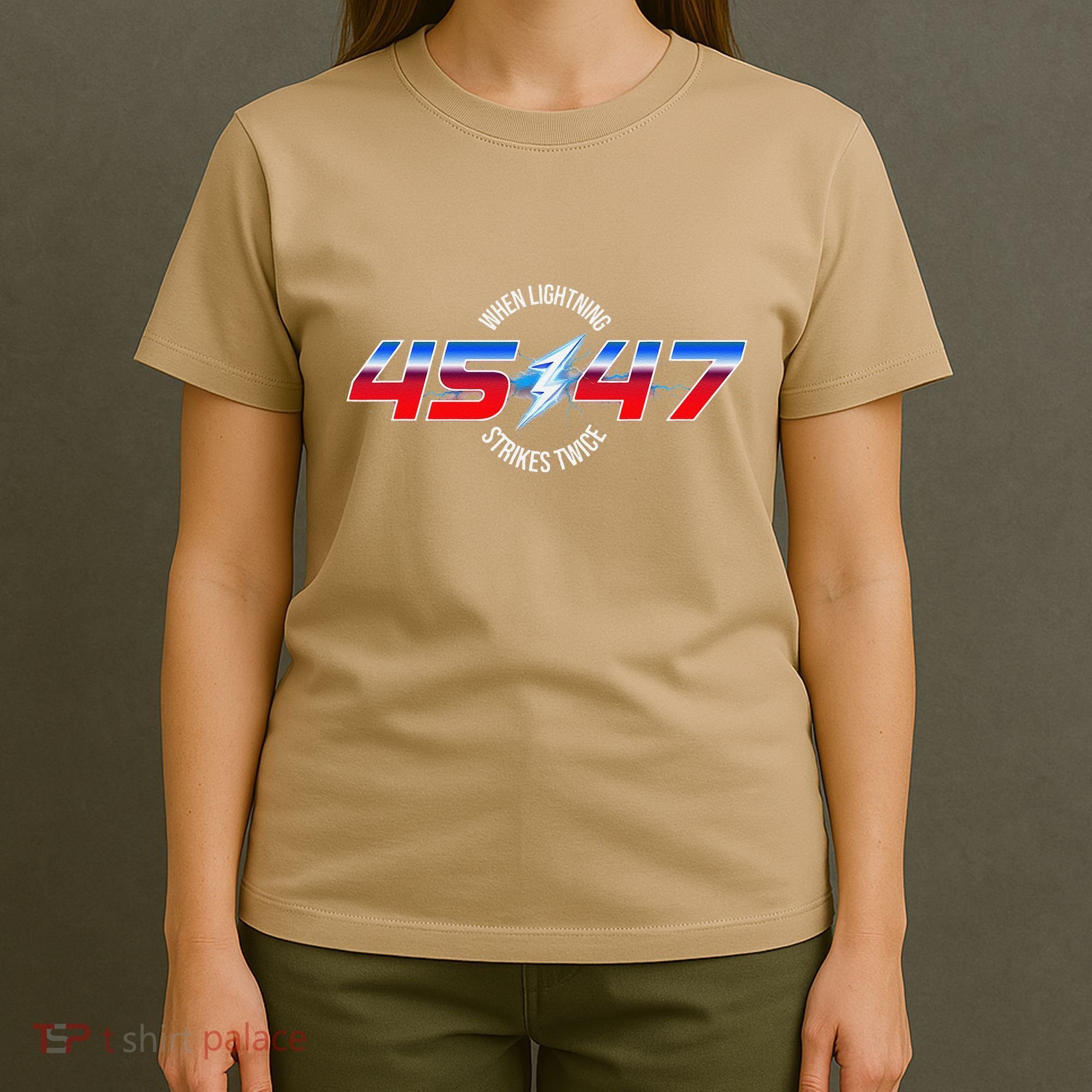 When Lightning Strikes Twice 45 47 Trump Reelection T-Shirt