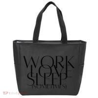 Work Love Sleep Sometimes Hustle Mom Hard Working Mom Boss Gift Tote Bag thumb 0