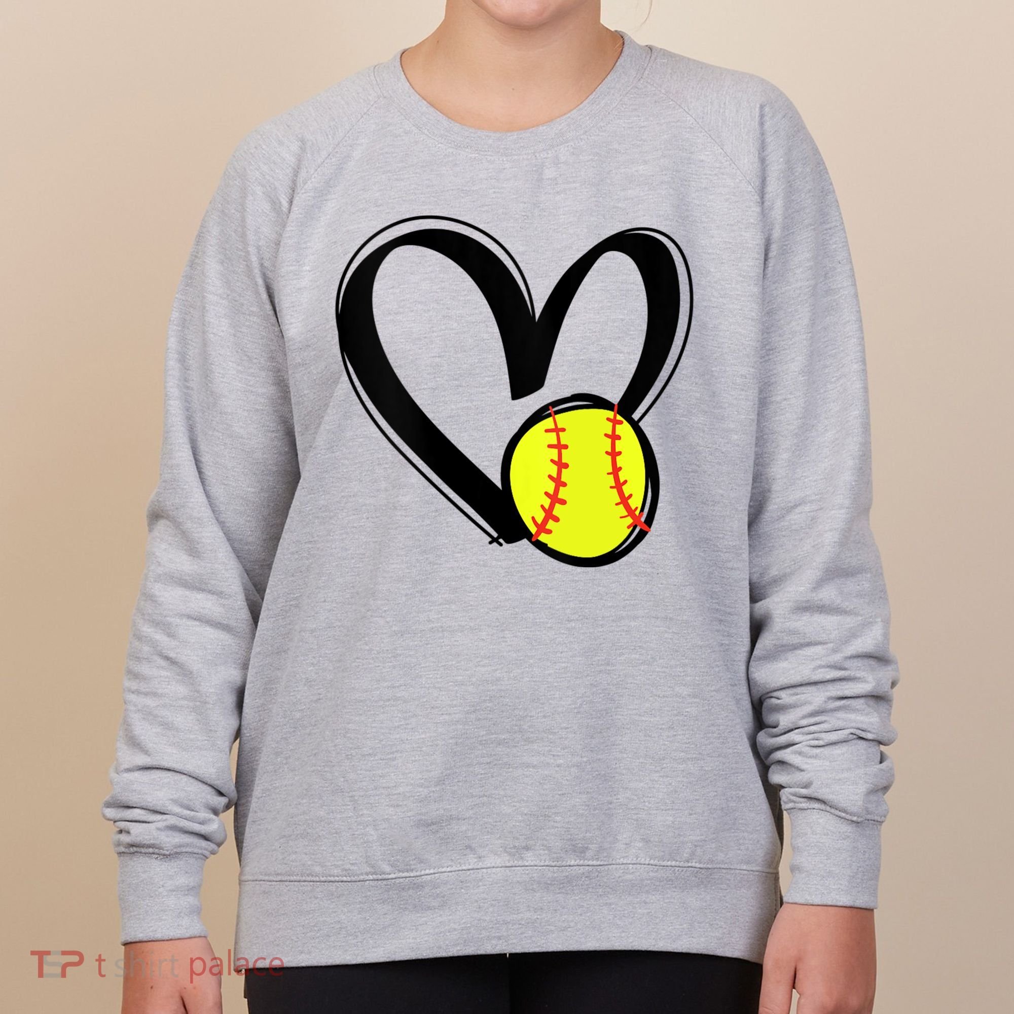 Womens Love Softball Heart Women's Sweatshirt
