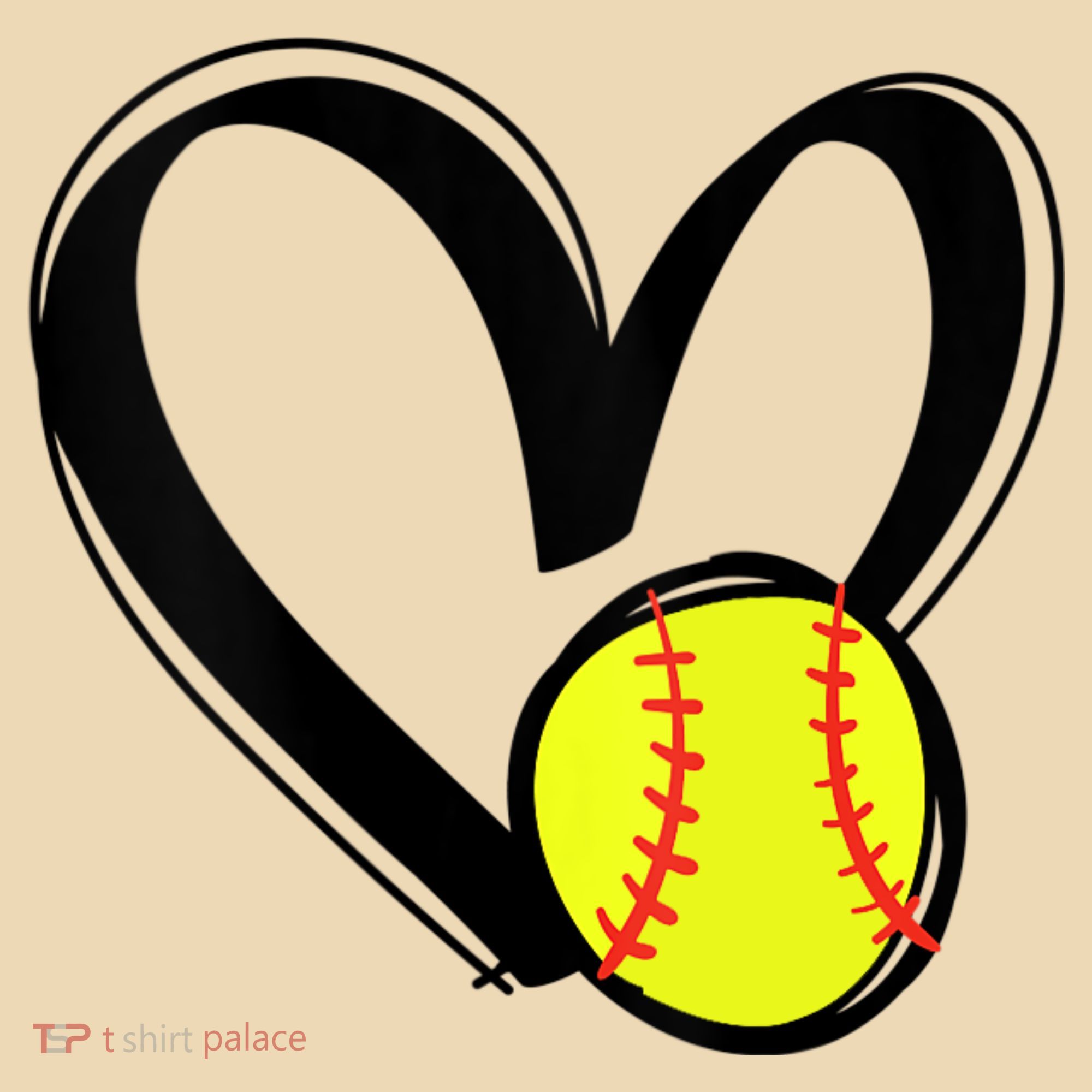 Womens Love Softball Heart Tote Bag