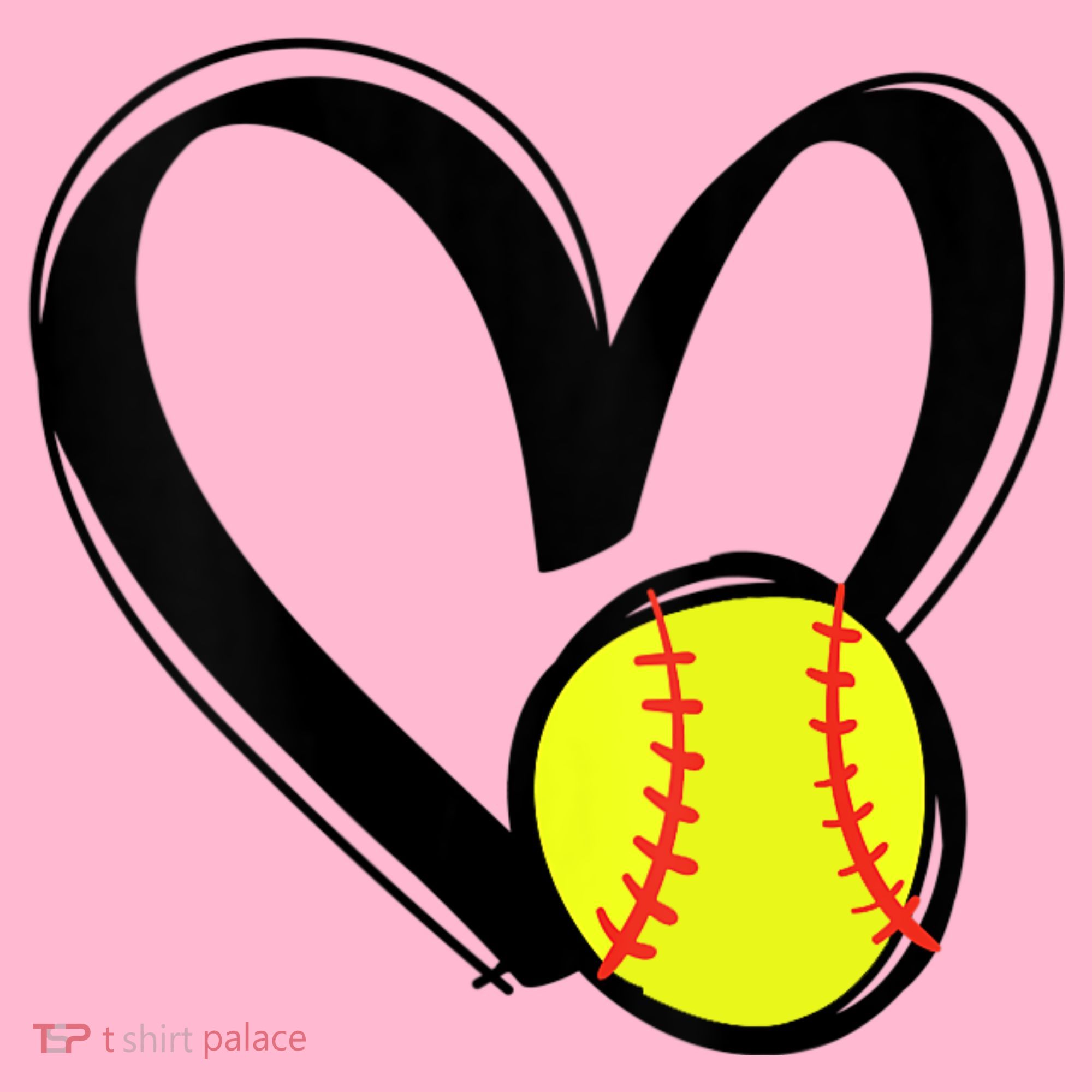 Womens Love Softball Heart Coaster