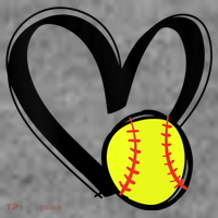 Womens Love Softball Heart Toddler Hoodie thumb 2