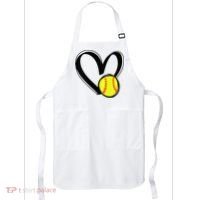 Womens Love Softball Heart Apron thumb 0