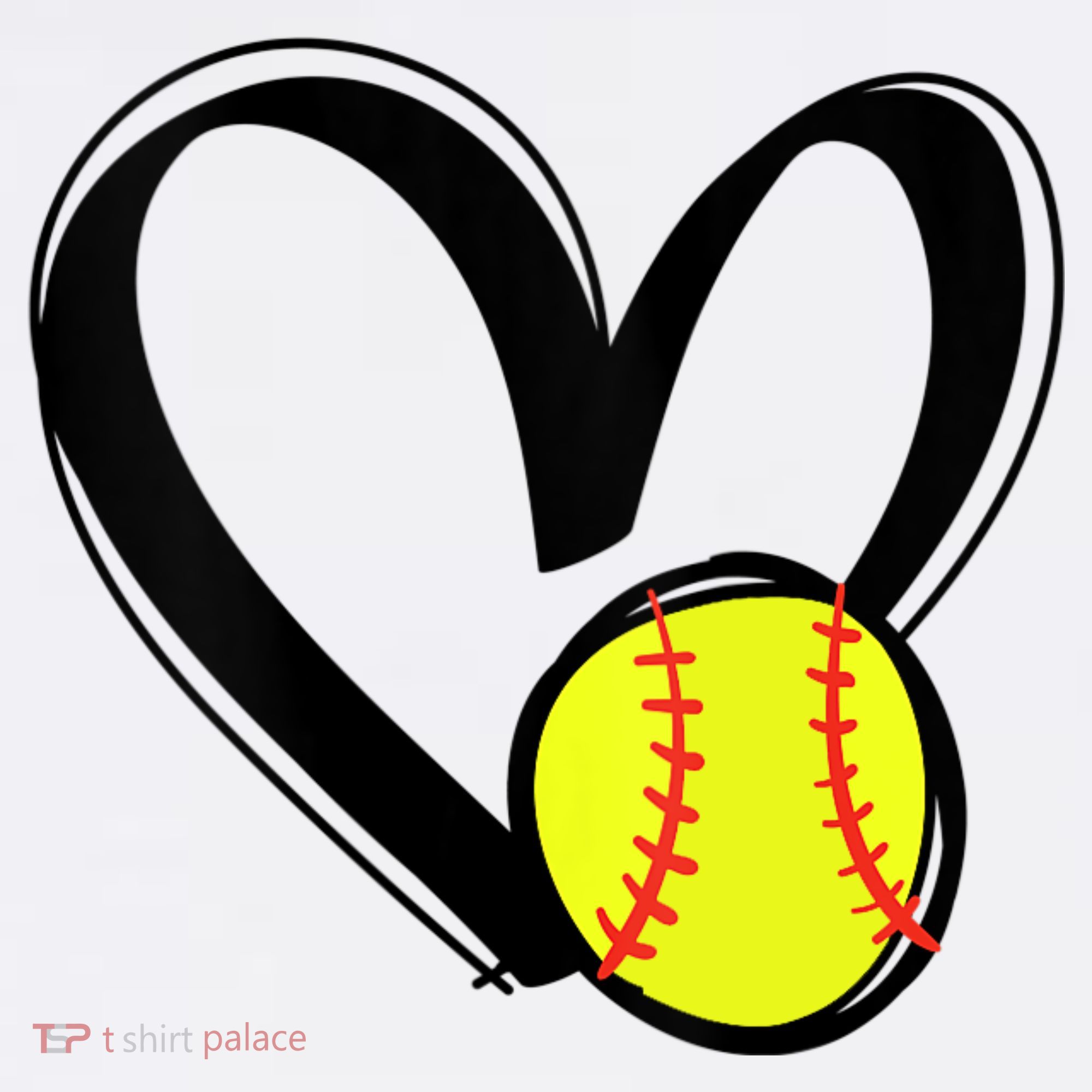 Womens Love Softball Heart Apron