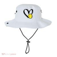 Womens Love Softball Heart Bucket Hat thumb 0
