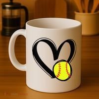 Womens Love Softball Heart Coffee Mug thumb 4