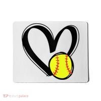 Womens Love Softball Heart Mousepad thumb 0