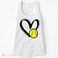 Womens Love Softball Heart Women's Tank Top thumb 0