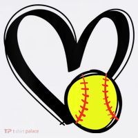 Womens Love Softball Heart Kids Hoodie thumb 5