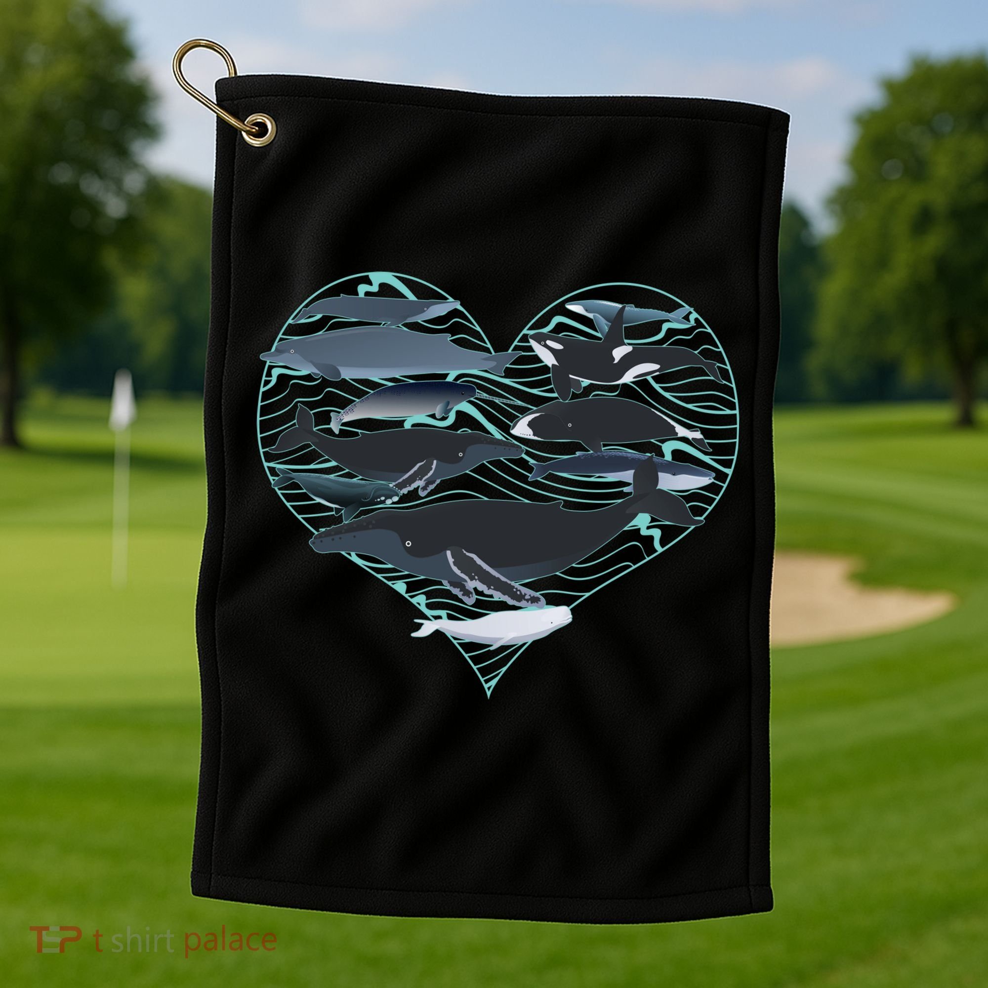 Whale Lover Save The Whales Golf Towel