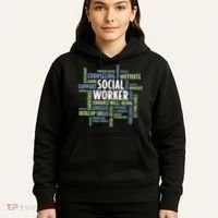 Words LCSW Social Work Month Gift For Social Worker Hoodie thumb 5