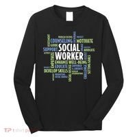 Words LCSW Social Work Month Gift For Social Worker Long Sleeve Shirt thumb 0
