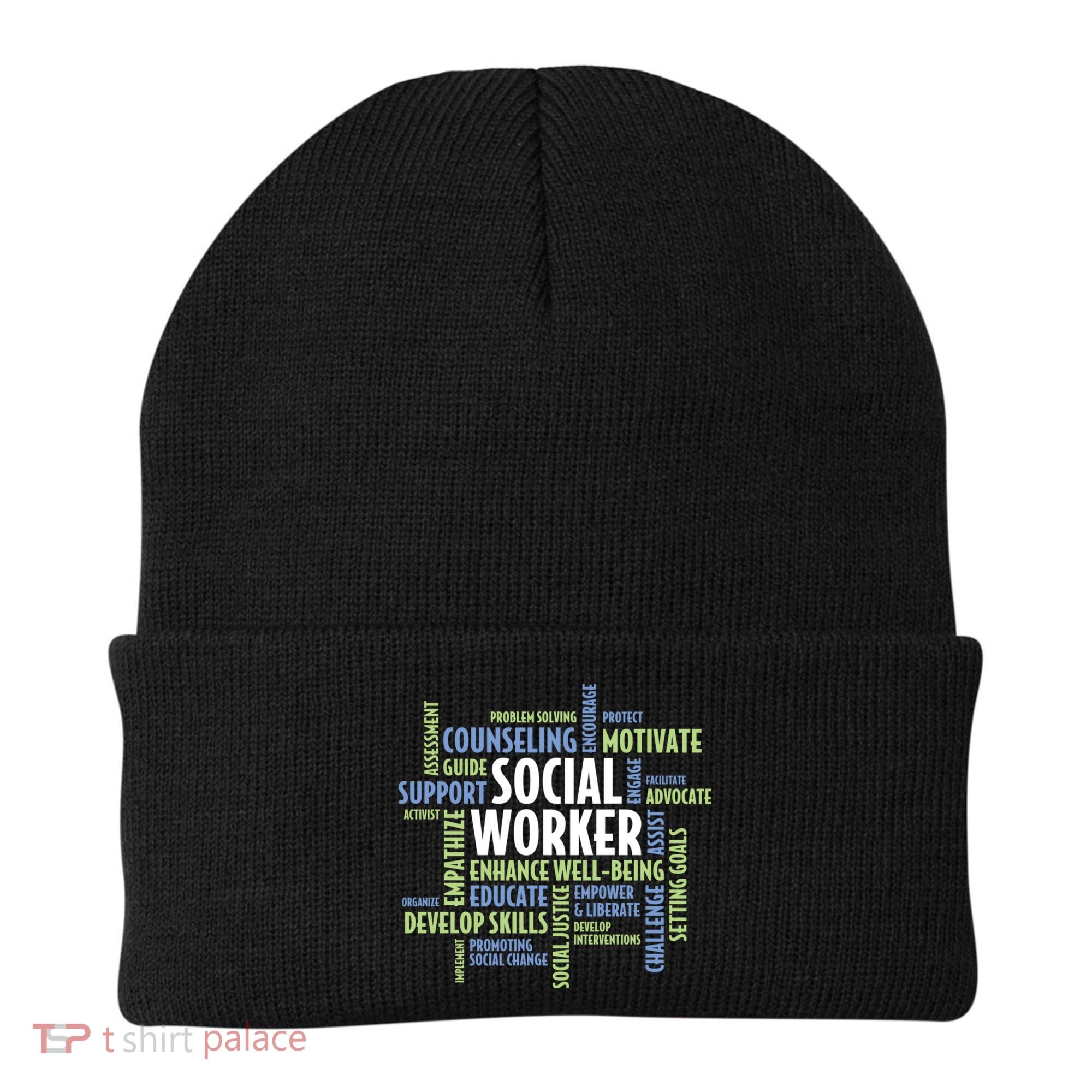 Words LCSW Social Work Month Gift For Social Worker Beanie