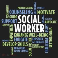 Words LCSW Social Work Month Gift For Social Worker Beanie thumb 2