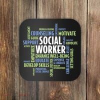 Words LCSW Social Work Month Gift For Social Worker Coaster thumb 0