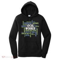 Words LCSW Social Work Month Gift For Social Worker Women's Hoodie thumb 0