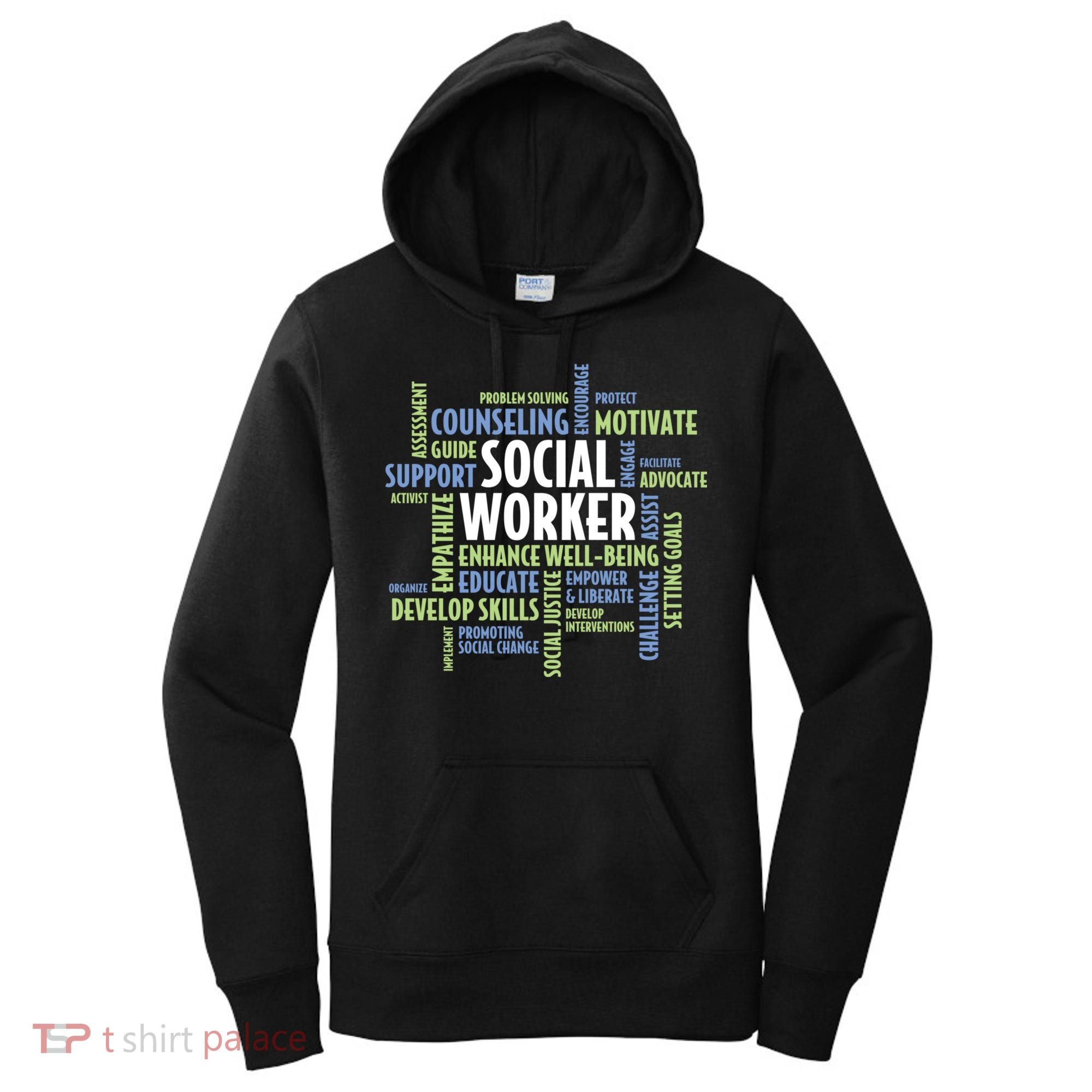 Words LCSW Social Work Month Gift For Social Worker Women's Hoodie