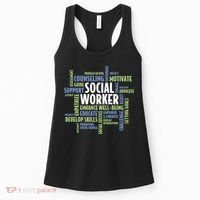 Words LCSW Social Work Month Gift For Social Worker Women's Tank Top thumb 0
