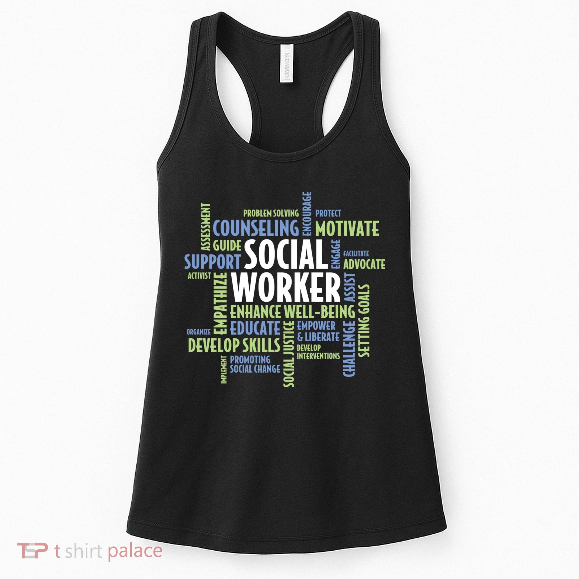 Words LCSW Social Work Month Gift For Social Worker Women's Tank Top