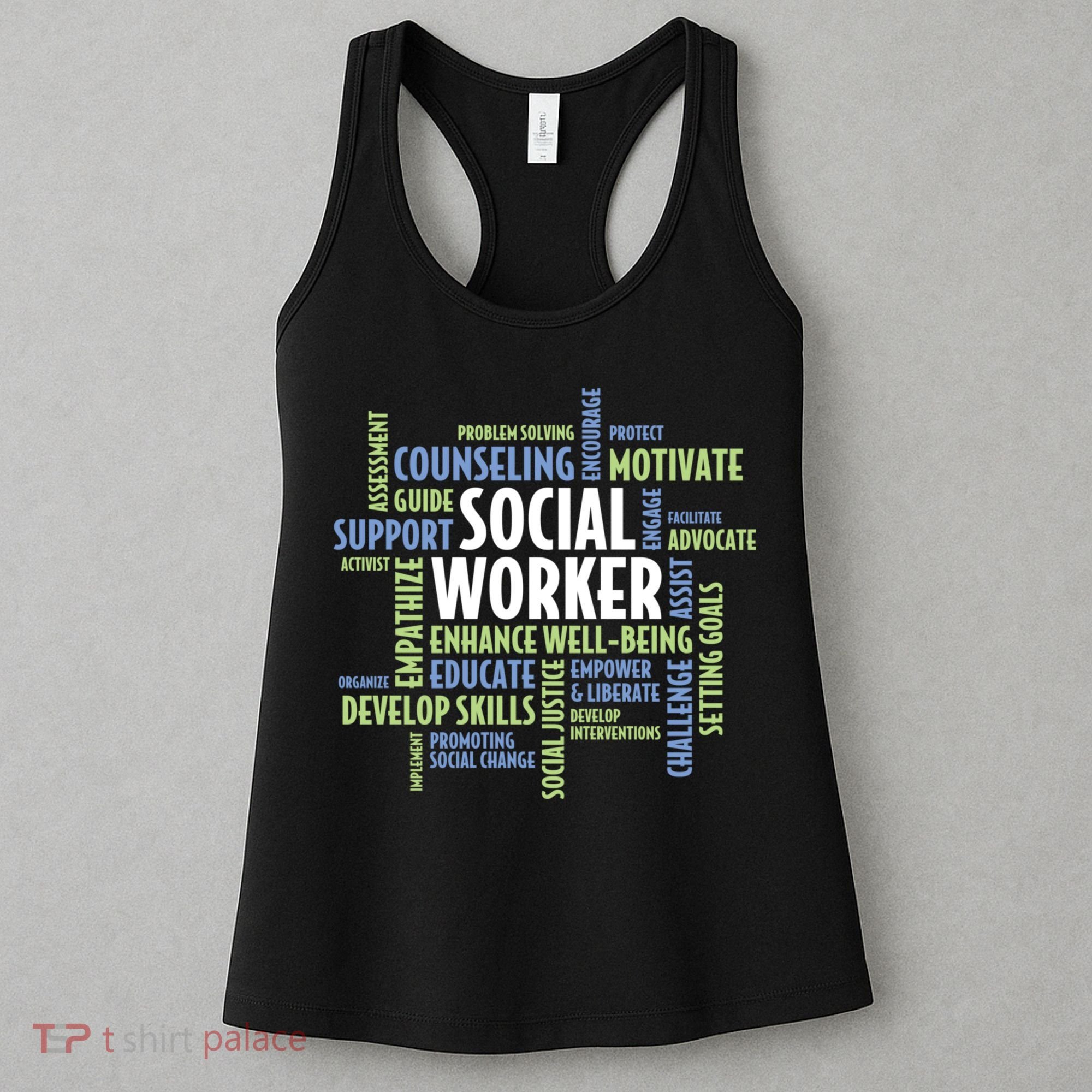 Words LCSW Social Work Month Gift For Social Worker Women's Tank Top