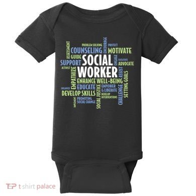 Words LCSW Social Work Month Gift For Social Worker Baby Bodysuit