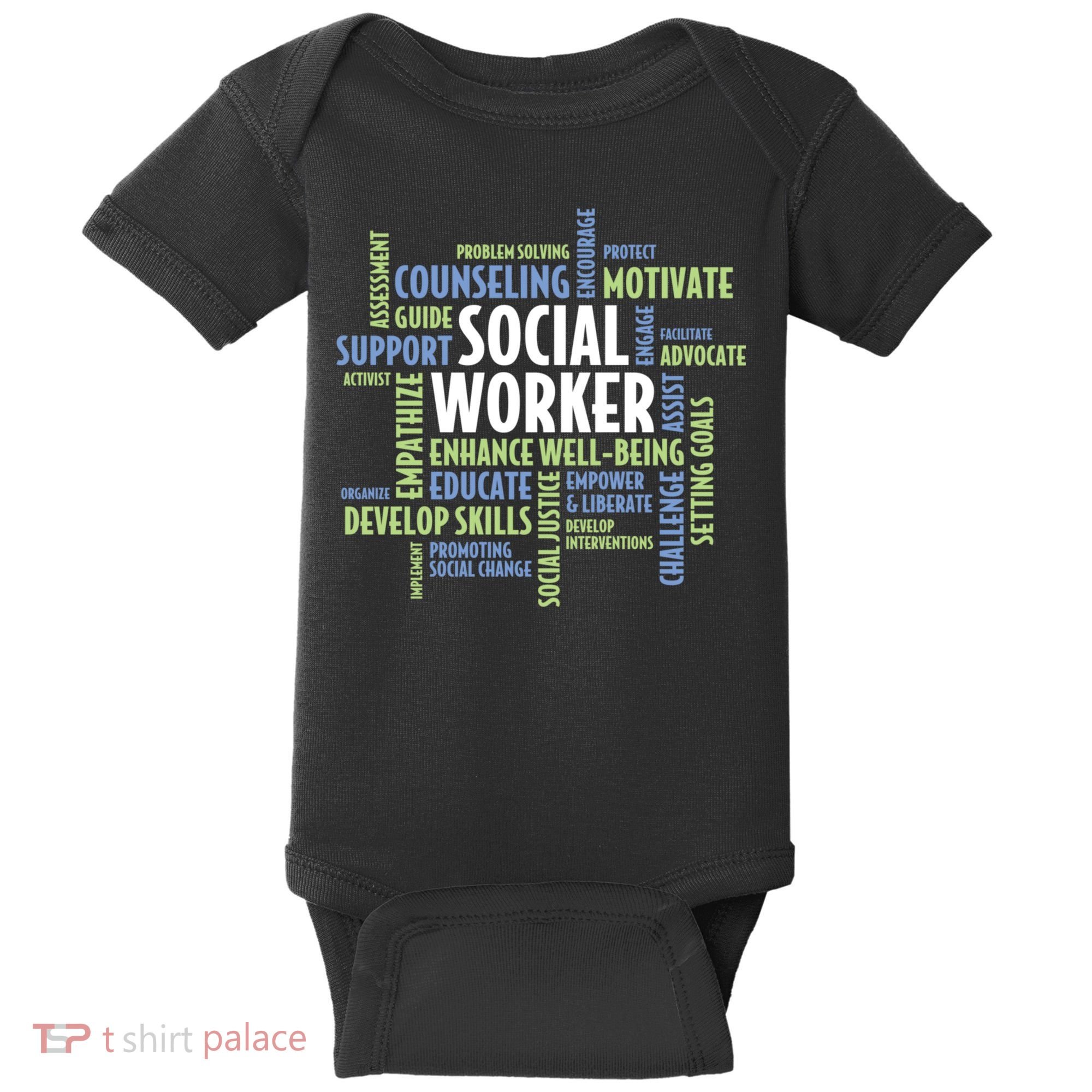 Words LCSW Social Work Month Gift For Social Worker Baby Bodysuit