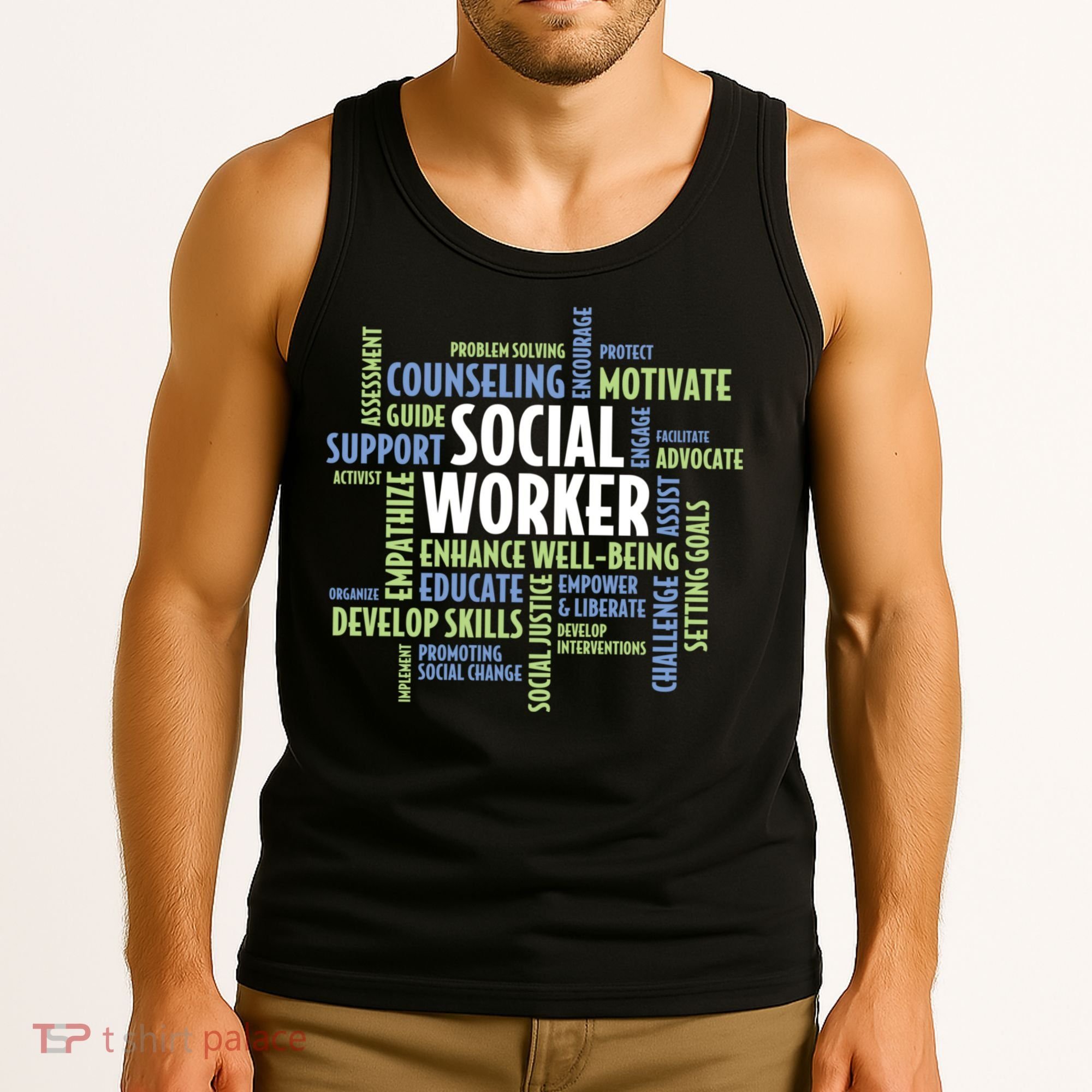 Words LCSW Social Work Month Gift For Social Worker Tank Top