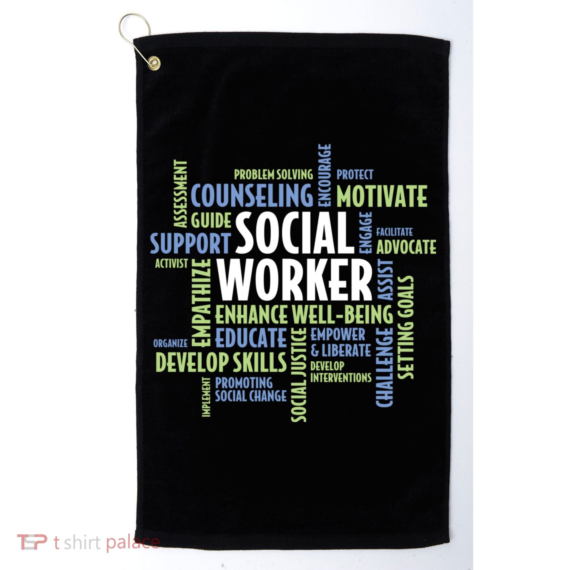 Words LCSW Social Work Month Gift For Social Worker Golf Towel