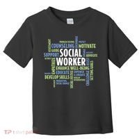 Words LCSW Social Work Month Gift For Social Worker Toddler T-Shirt thumb 0