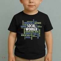 Words LCSW Social Work Month Gift For Social Worker Toddler T-Shirt thumb 2