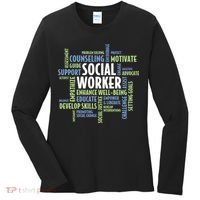 Words LCSW Social Work Month Gift For Social Worker Women's Long Sleeve Shirt thumb 0