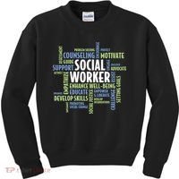 Words LCSW Social Work Month Gift For Social Worker Kids Sweatshirt thumb 0