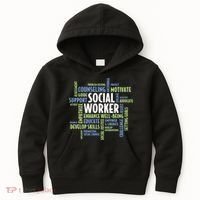 Words LCSW Social Work Month Gift For Social Worker Kids Hoodie thumb 0
