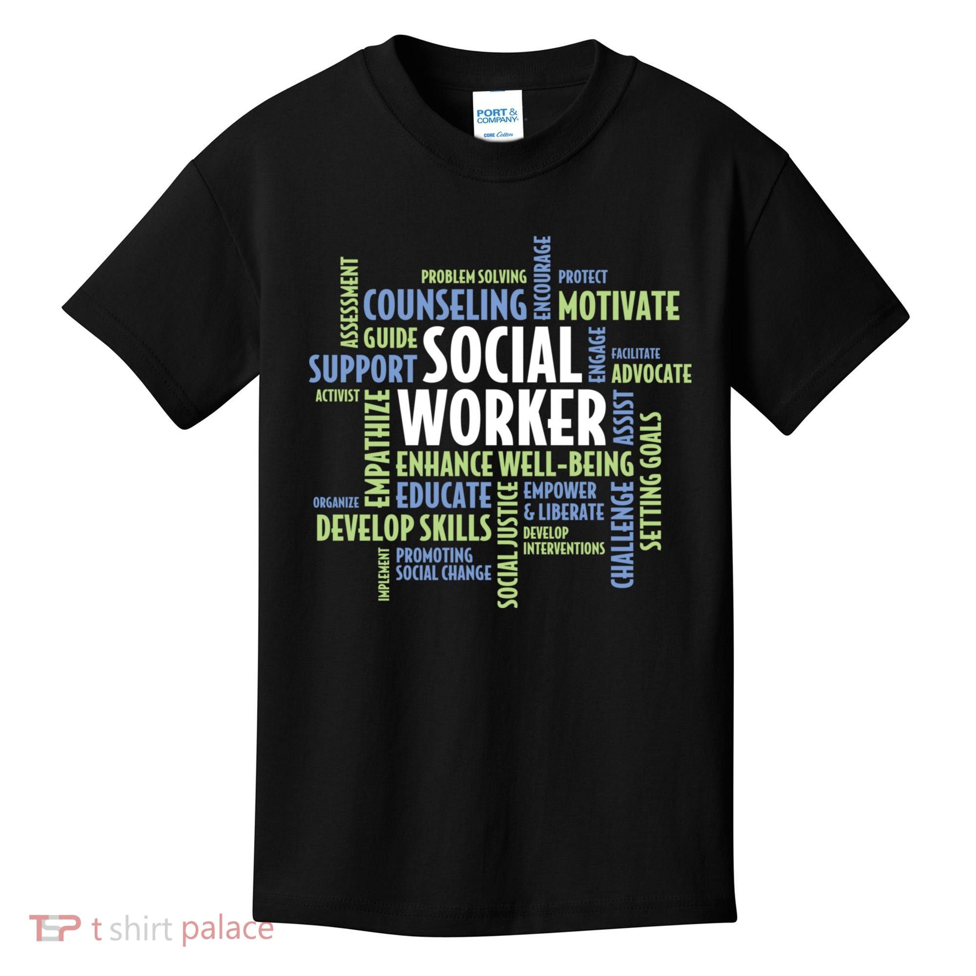 Words LCSW Social Work Month Gift For Social Worker Kids T-Shirt